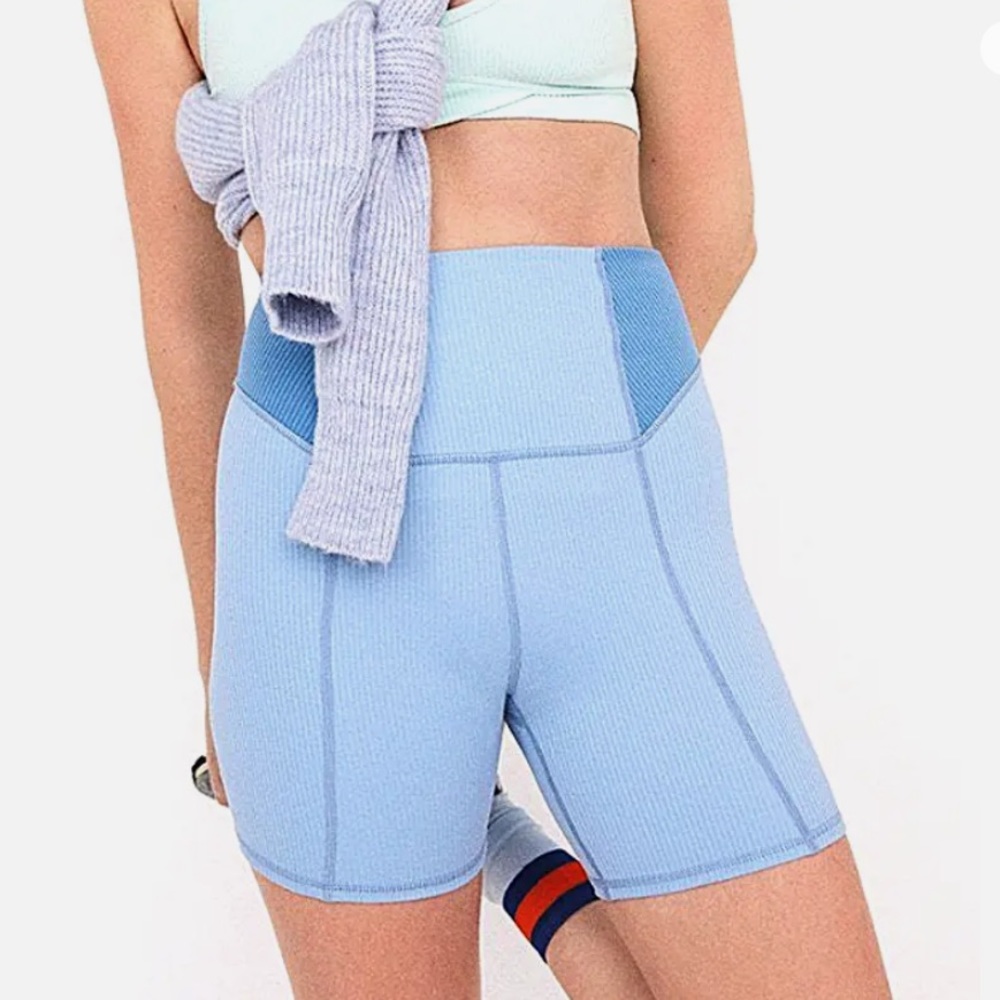 For Love and Lemons Dani Biker Shorts in Blue Cornflower